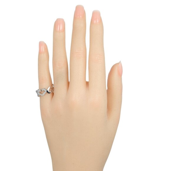 CARTIER C heart Ring K18 white gold/diamond #5.6(US Size) 6.7g Women - Picture 2 of 10